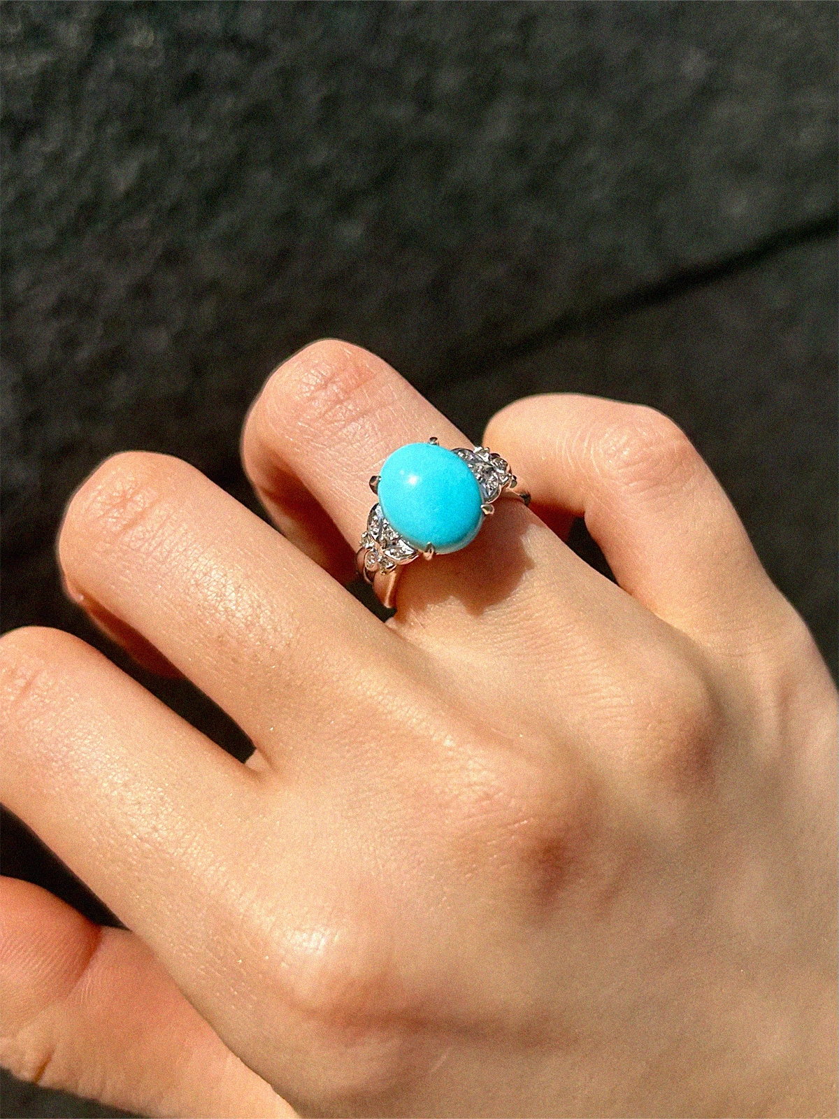Selection Jewelry 18Kオーバルターコイズリング シルバー